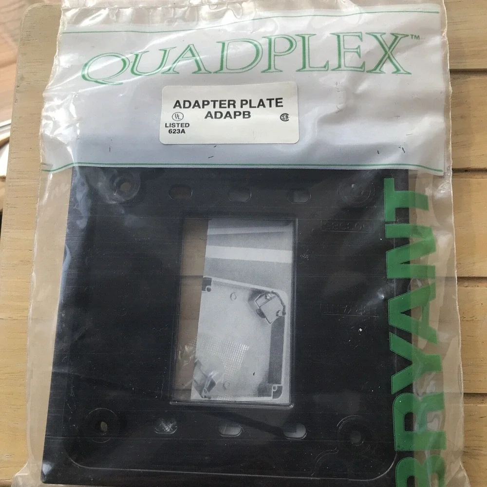 Bryant Quadplex dk brown Adapter Plate‎ for 4-in-1 Receptacle Outlet Flush ADAPB
